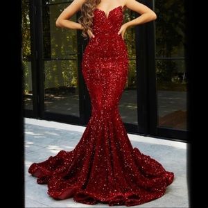 PS21208 - RED - BY PORTIA & SCARLETT, beautiful red sequin dress